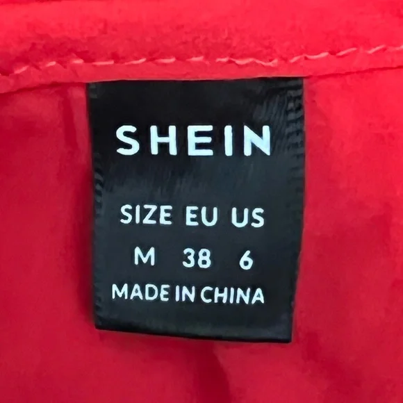 Shein Red Long Sleeve Lacy Gathered Cuffs Top - Picture 4 of 5